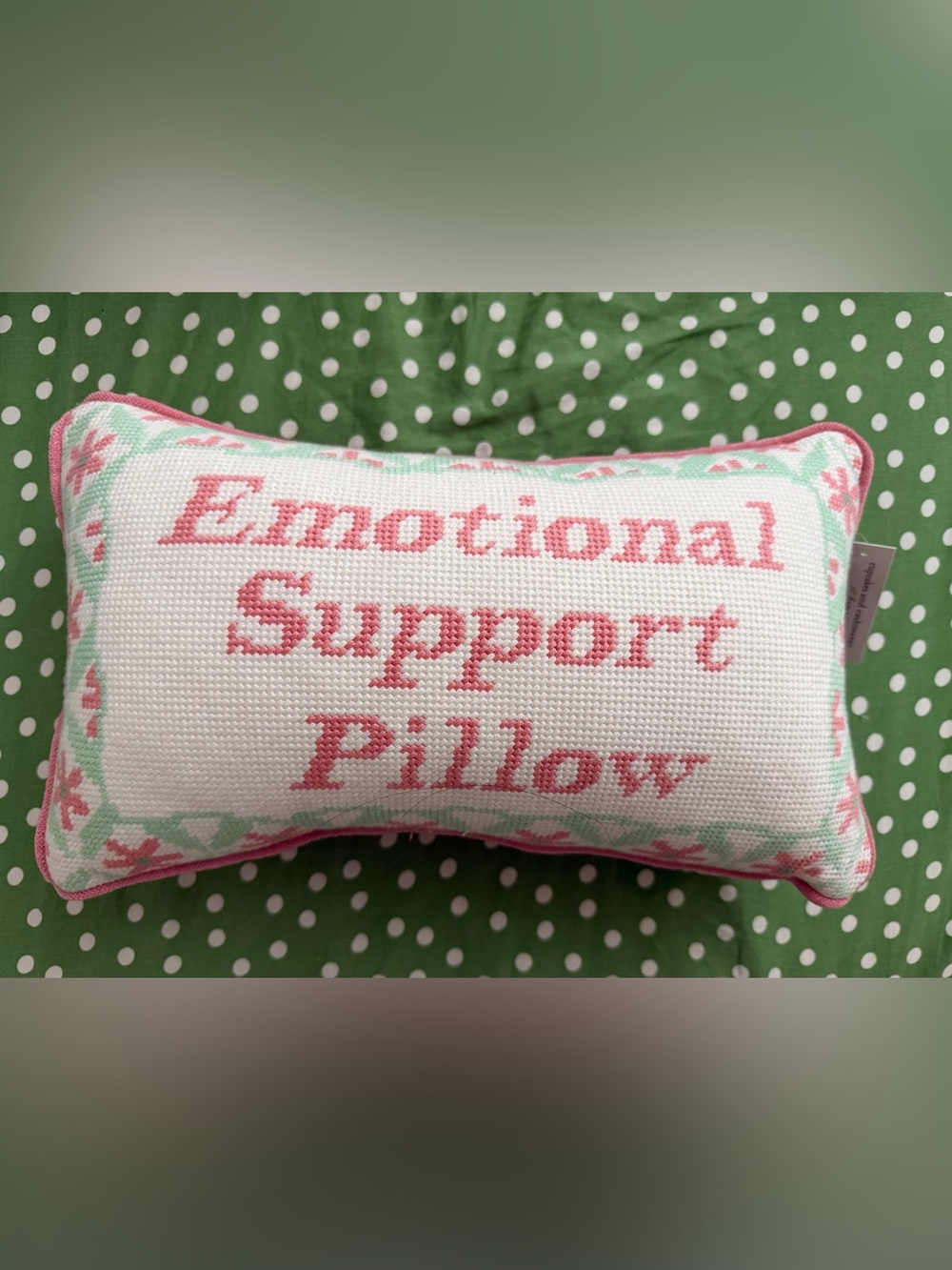 Cupcakes & cashmere emotional support pillow needlepoint Pillow Viral Tik Tok